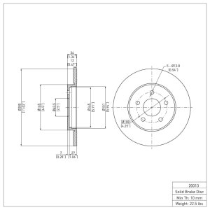 Ford Mondeo Brake Rotor (1) - Rear - DFC - Plain - `01-`08