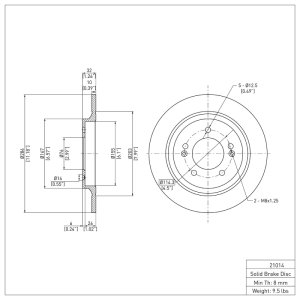 Hyundai Sonata Brake Rotor (1) - Rear - DFC - Plain - `13-`25