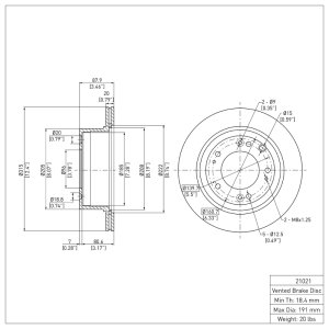 Kia Sorento Brake Rotor (1) - Rear - DFC - Plain - `03-`06