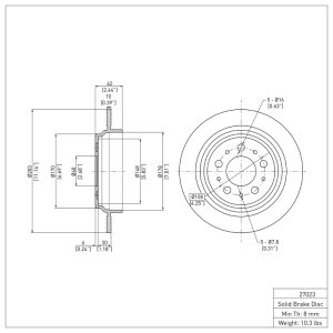 Volvo V70 Brake Rotor (1) - Rear - DFC - Plain - `98-`00