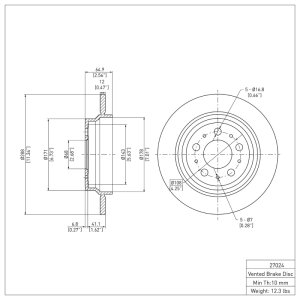 Volvo V70 Brake Rotor (1) - Rear - DFC - Plain - `99-`09
