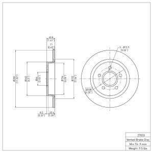 Volvo S40 Brake Rotor (1) - Rear - DFC - Plain - `04-`13 Volvo S40 Brake Rotor (1) - Rear - DFC - Plain - `04-`13