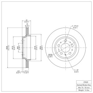 Volvo XC90 Brake Rotor (1) - Rear - DFC - Plain - `03-`14