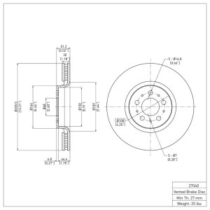 Volvo XC90 Brake Rotor (1) - Front - DFC - Plain - `03-`09