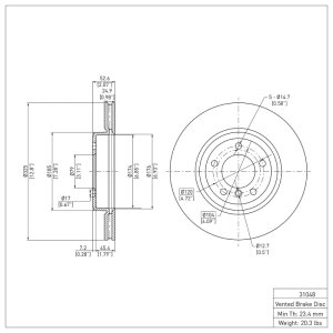 BMW Z4 Brake Rotor (1) - Front - DFC - Plain - `01-`08