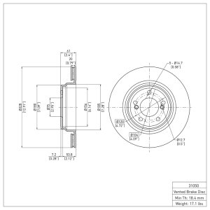 BMW M5 Brake Rotor (1) - Rear - DFC - Plain - `00-`06