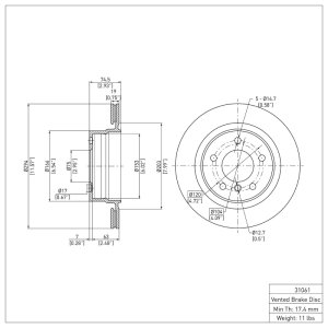BMW Z4 Brake Rotor (1) - Rear - DFC - Plain - `03-`08