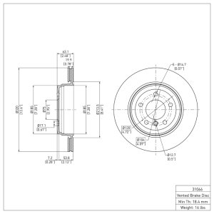 BMW 525I Brake Rotor (1) - Rear - DFC - Plain - `04-`10