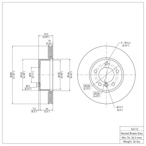 BMW 125i Brake Rotor (1) - Front - DFC - Plain - `06-`13