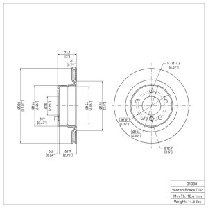BMW 125i Brake Rotor (1) - Rear - DFC - Plain - `08-`13