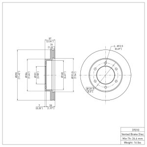 Honda Passport Brake Rotor (1) - Front - DFC - Plain - `01-`04 Honda Passport Brake Rotor (1) - Front - DFC - Plain - `01-`04