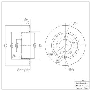 Chrysler Sebring Brake Rotor (1) - Rear - DFC - Plain - `07-`17 Chrysler Sebring Brake Rotor (1) - Rear - DFC - Plain - `07-`17