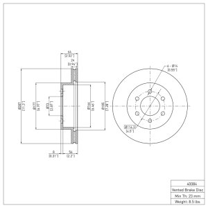 Dodge Durango Brake Rotor (1) - Front - DFC - Plain - `97-`02 Dodge Durango Brake Rotor (1) - Front - DFC - Plain - `97-`02