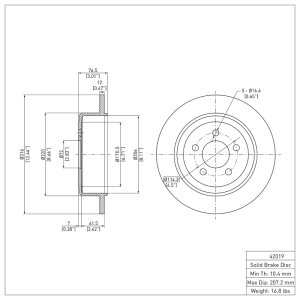 Dodge Nitro Brake Rotor (1) - Rear - DFC - Plain - `07-`12