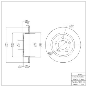 Jeep Liberty Brake Rotor (1) - Rear - DFC - Plain - `03-`07