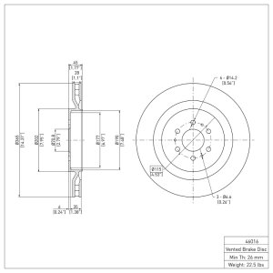 Cadillac CTS Brake Rotor (1) - Rear - DFC - Plain - `04-`11 Cadillac CTS Brake Rotor (1) - Rear - DFC - Plain - `04-`11