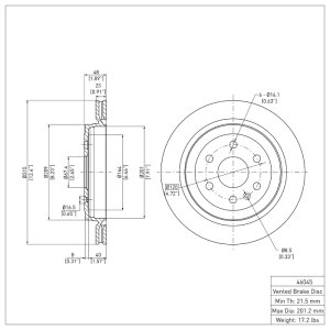 Cadillac SRX Brake Rotor (1) - Rear - DFC - Plain - `10-`16