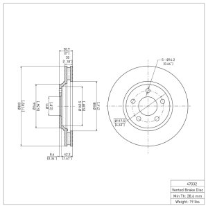 Buick LeSabre Brake Rotor (1) - Front - DFC - Plain - 2005
