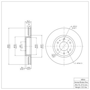 Buick Rainier Brake Rotor (1) - Front - DFC - Plain - `02-`09