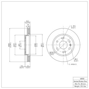 Cadillac Escalade EXT Brake Rotor (1) - Front - DFC - Plain - `05-`20 Cadillac Escalade EXT Brake Rotor (1) - Front - DFC - Plain - `05-`20