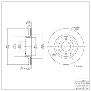 Buick Rainier Brake Rotor (1) - Front - DFC - Plain - `06-`09