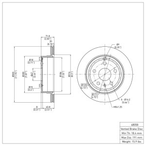 Chevrolet Equinox Brake Rotor (1) - Rear - DFC - Plain - `10-`17