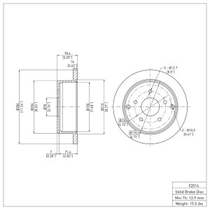 Pontiac GTO Brake Rotor (1) - Rear - DFC - Plain - 2004