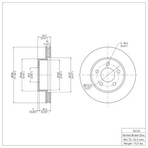Ford Ranger Brake Rotor (1) - Front - DFC - Plain - `95-`02