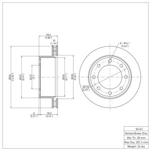 Ford Excursion Brake Rotor (1) - Rear - DFC - Plain - `99-`05