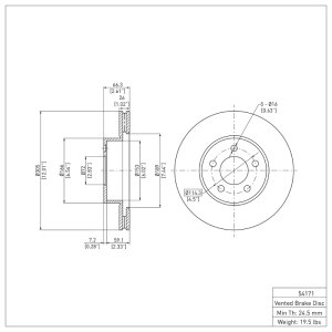 Ford Explorer Sport Brake Rotor (1) - Front - DFC - Plain - `01-`11
