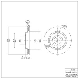 Ford Explorer Sport Trac Brake Rotor (1) - Front - DFC - Plain - `06-`10 Ford Explorer Sport Trac Brake Rotor (1) - Front - DFC - Plain - `06-`10