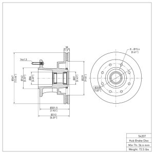 Ford F-350 Super Duty Brake Rotor (1) - Front - DFC - Plain - `06-`10