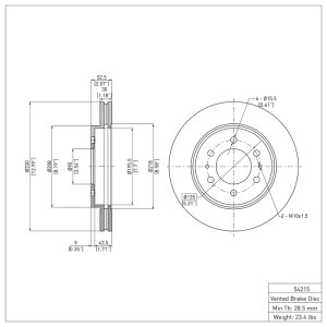 Ford F-150 Brake Rotor (1) - Front - DFC - Plain - 2009