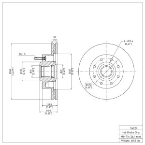 Ford F-250 Brake Rotor (1) - Front - DFC - Plain - `11-`25