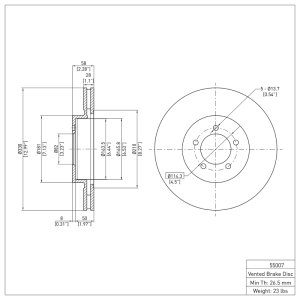 Lincoln Aviator Brake Rotor (1) - Front - DFC - Plain - `03-`05 Lincoln Aviator Brake Rotor (1) - Front - DFC - Plain - `03-`05