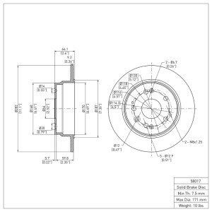 Acura CL Brake Rotor (1) - Rear - DFC - Plain - `01-`03