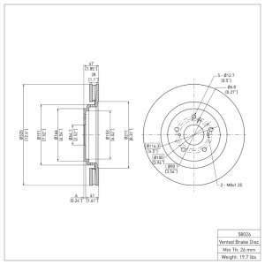 Acura MDX Brake Rotor (1) - Front - DFC - Plain - `14-`20