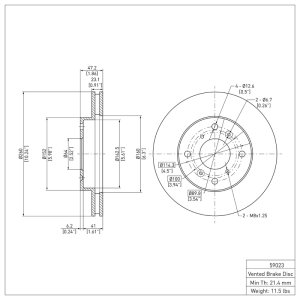 Acura CL Brake Rotor (1) - Front - DFC - Plain - `98-`02