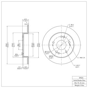 Acura ILX Brake Rotor (1) - Rear - DFC - Plain - `97-`15 Acura ILX Brake Rotor (1) - Rear - DFC - Plain - `97-`15