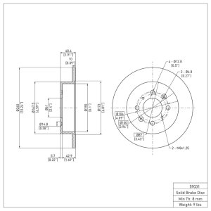 Acura EL Brake Rotor (1) - Rear - DFC - Plain - `01-`05