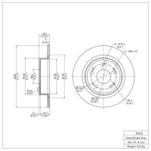 Acura TSX Brake Rotor (1) - Rear - DFC - Plain - `05-`22 Acura TSX Brake Rotor (1) - Rear - DFC - Plain - `05-`22