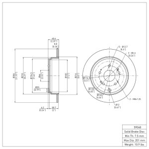 Acura RDX Brake Rotor (1) - Rear - DFC - Plain - `05-`18
