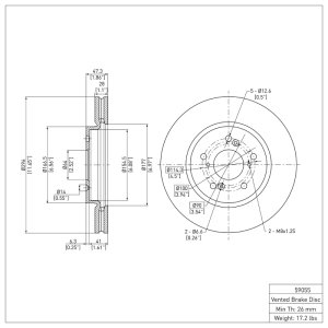 Acura RDX Brake Rotor (1) - Front - DFC - Plain - `07-`16 Acura RDX Brake Rotor (1) - Front - DFC - Plain - `07-`16