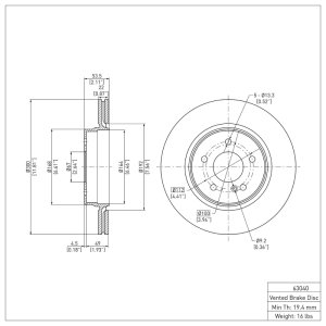 Chrysler Crossfire Brake Rotor (1) - Rear - DFC - Plain - `98-`09