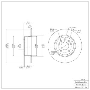 Chevrolet Astra Brake Rotor (1) - Rear - DFC - Plain - `97-`08