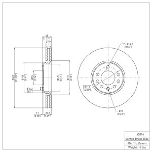 Cadillac BLS Brake Rotor (1) - Front - DFC - Plain - `03-`11