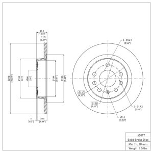 Cadillac BLS Brake Rotor (1) - Rear - DFC - Plain - `03-`11