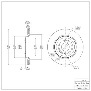 Cadillac BLS Brake Rotor (1) - Rear - DFC - Plain - `03-`11