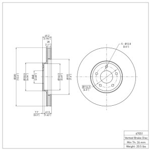 Nissan Murano Brake Rotor (1) - Front - DFC - Plain - `03-`05 Nissan Murano Brake Rotor (1) - Front - DFC - Plain - `03-`05
