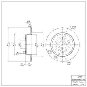Infiniti G35 Brake Rotor (1) - Rear - DFC - Plain - `02-`25